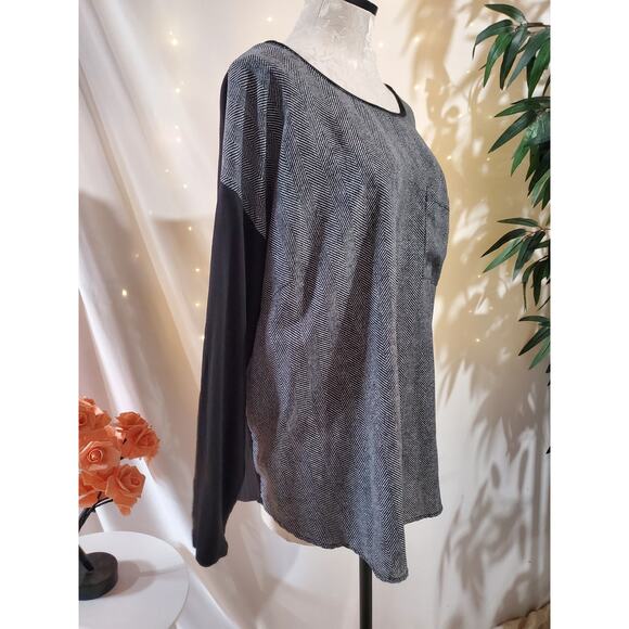 Michael Michael Kors Herringbone Blouse Top Womens Plus Size 2X Flowy Career - Picture 4 of 11